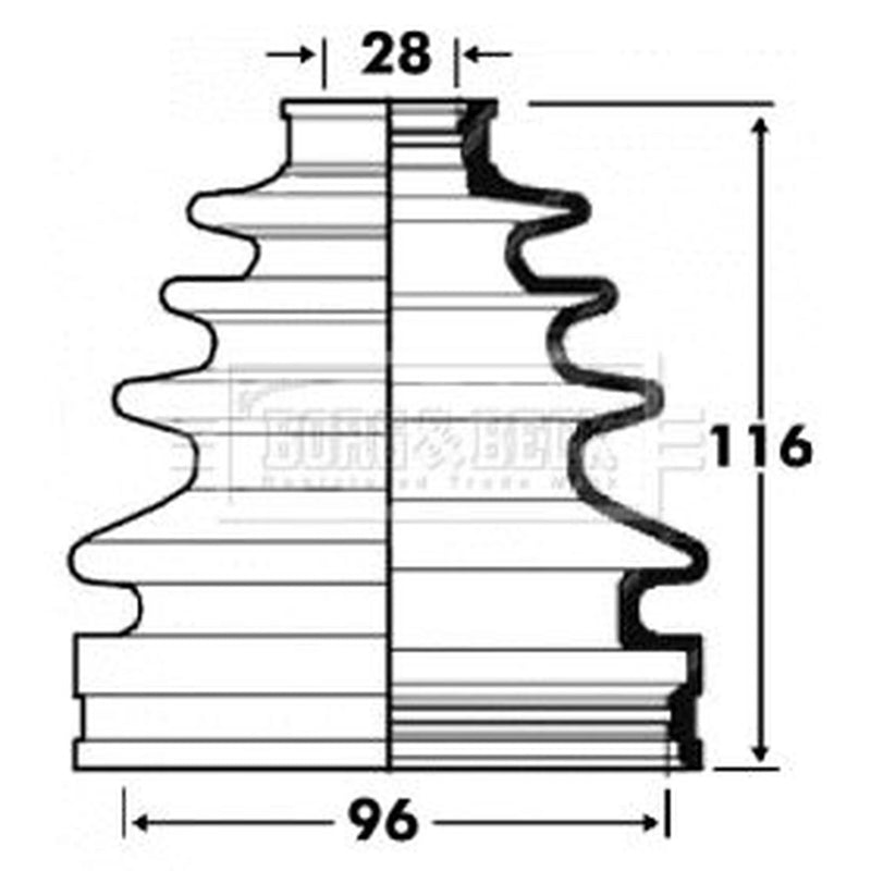 Borg & Beck Drive Shaft Bellow Kit transmission sided BCB2874