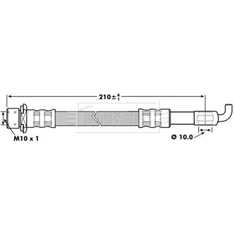 Borg & Beck Brake Hydraulic Hose Line Front BBH7261