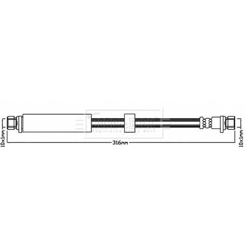 Borg & Beck Brake Hydraulic Hose Line inner BBH8019