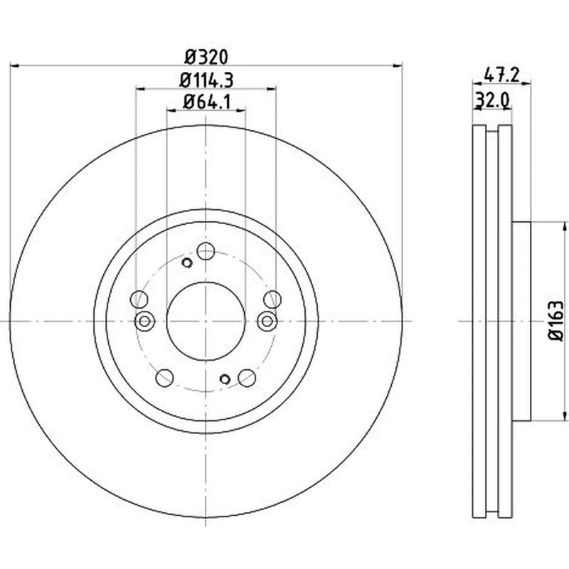 DON 2 x Vented Front Brake Discs PCD14761-x2