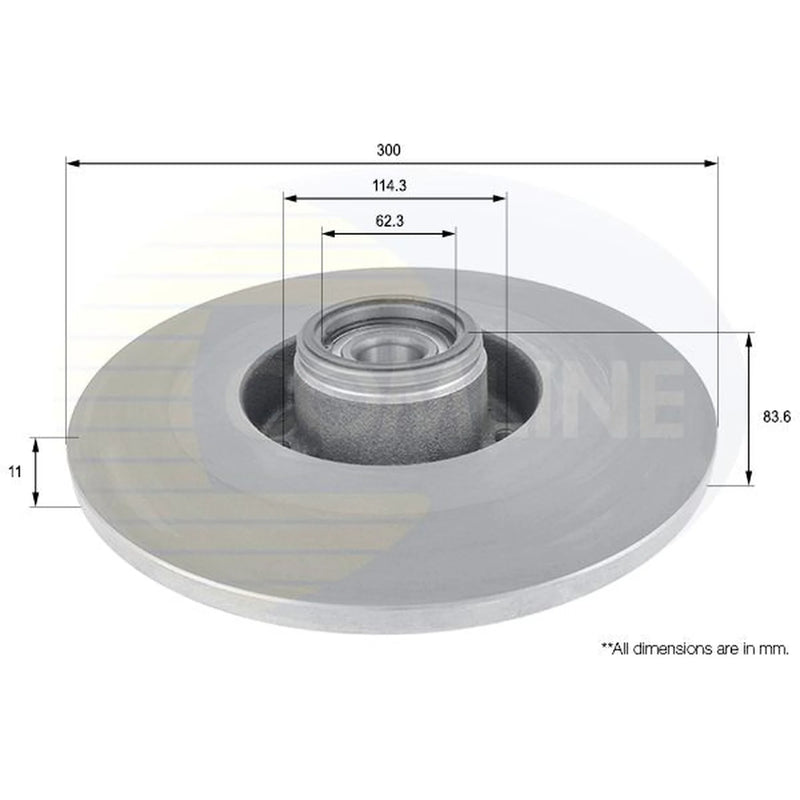 Comline 2 x Solid Rear Brake Discs ADC3024-x2