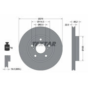 Textar 2 x Vented Front Brake Discs 92163803-x2