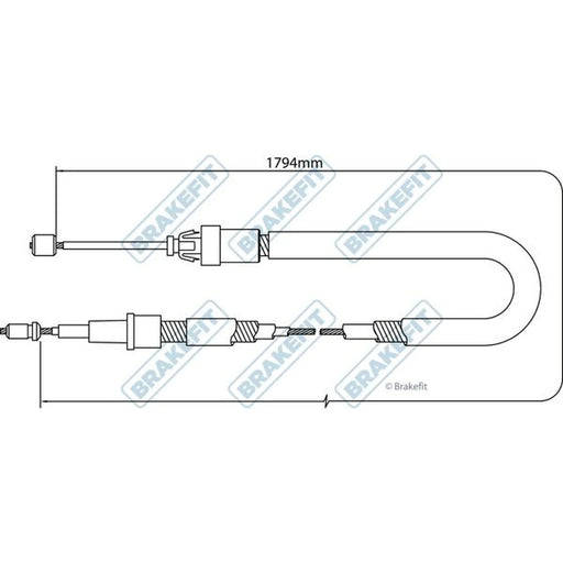 Apec Handbrake Cable Right Rear BBC3333