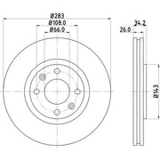 Mintex Lcv Van Kits Externally Vented 283mm MVK0004