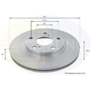 Comline 2 x Front Brake Discs ADC2513V-x2