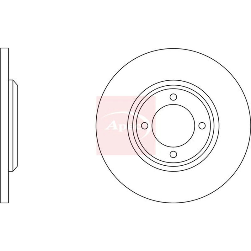 Apec 2 x Solid Front Brake Discs DSK158-x2