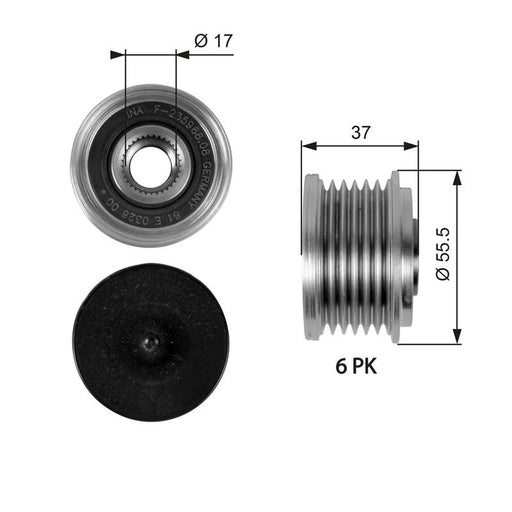 Gates Alternator Overrunning Freewheel Clutch OAP7046