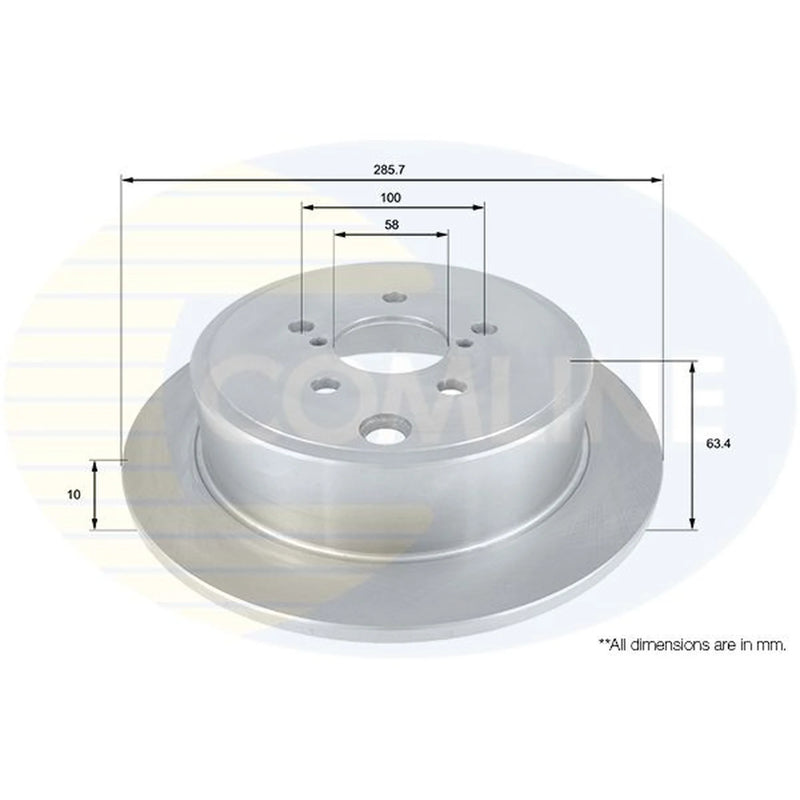 Comline 2 x Solid Rear Brake Discs ADC0823-x2