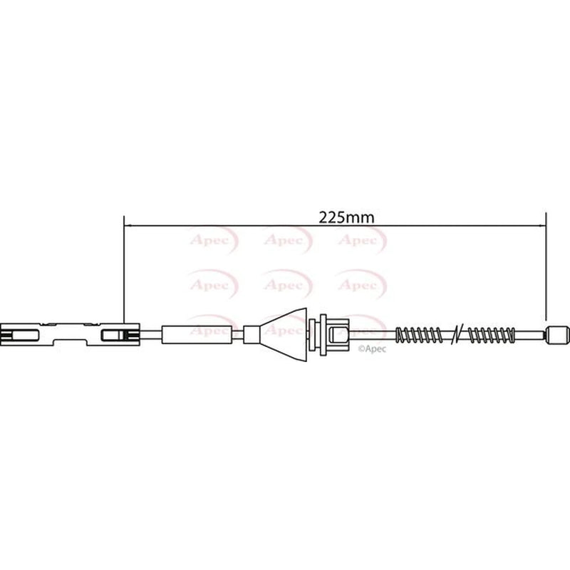 Apec Handbrake Cable Right Rear CAB1153
