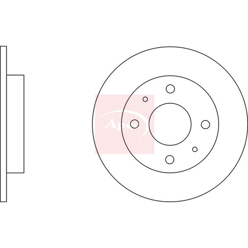 Apec 2 x Solid Rear Brake Discs DSK2302-x2