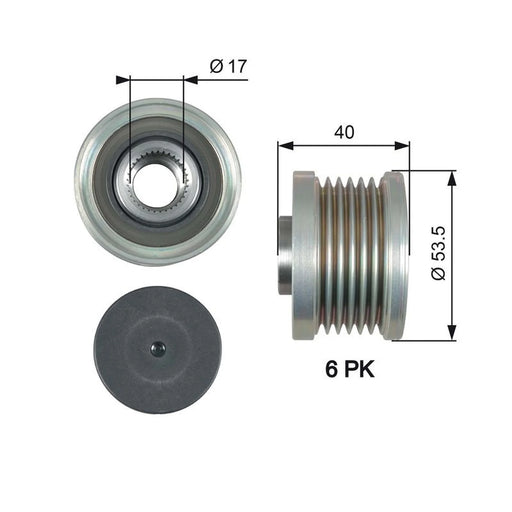 Gates Alternator Overrunning Freewheel Clutch OAP7179