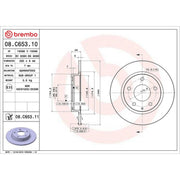 Brembo 2 x Solid Rear Brake Discs 08.C653.11-x2