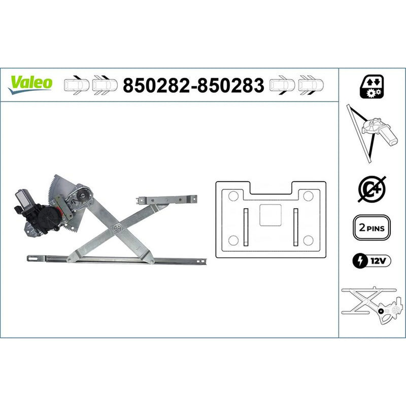 Valeo Electric Window Regulator Lifter Right Front 850283