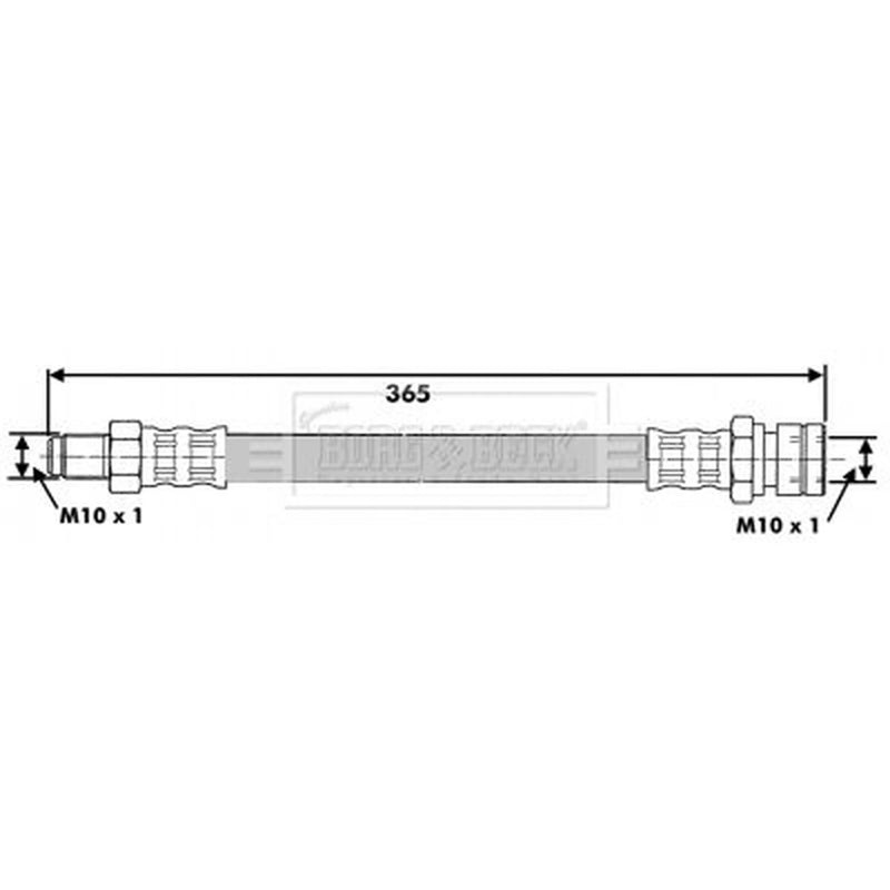 Borg & Beck Brake Hydraulic Hose Line Front Right BBH6411