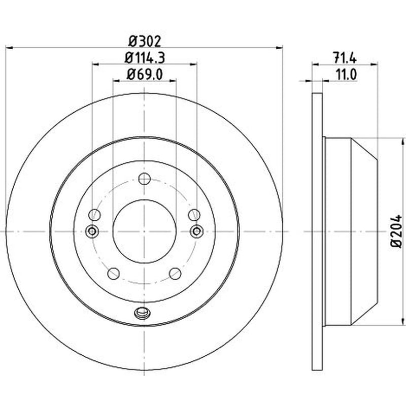Mintex 2 x Solid Rear Brake Discs MDC2245-x2