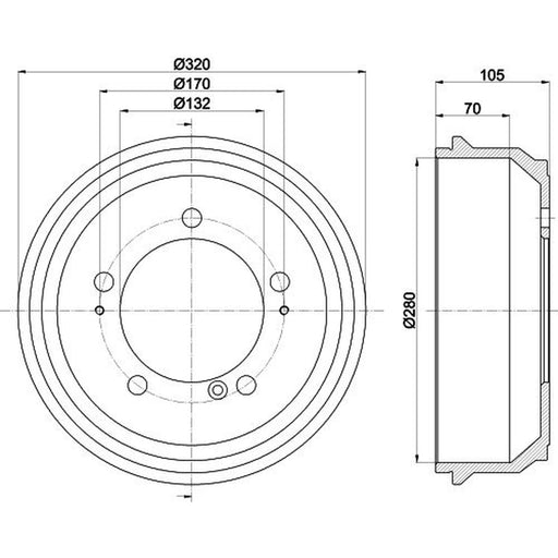 Mintex Brake Drum Assembly Rear MBD307
