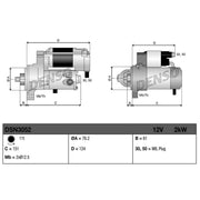 Denso Starter Motor 12V 2kW 11 Teeth fits Audi A3 2003-2013 2.0 3.2