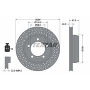 Textar 2 x Perforated Rear Brake Discs 92176705-x2