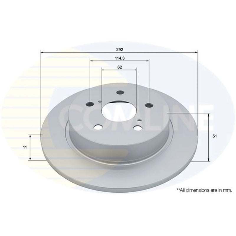 Comline 2 x Solid Rear Brake Discs ADC5268-x2
