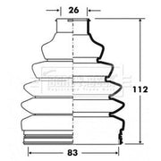 Borg & Beck Drive Shaft Bellow Kit Wheel Side Thermoplast BCB6080