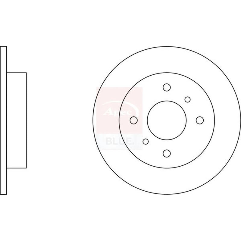 Apec 2 x Solid Rear Brake Discs SDK6071-x2