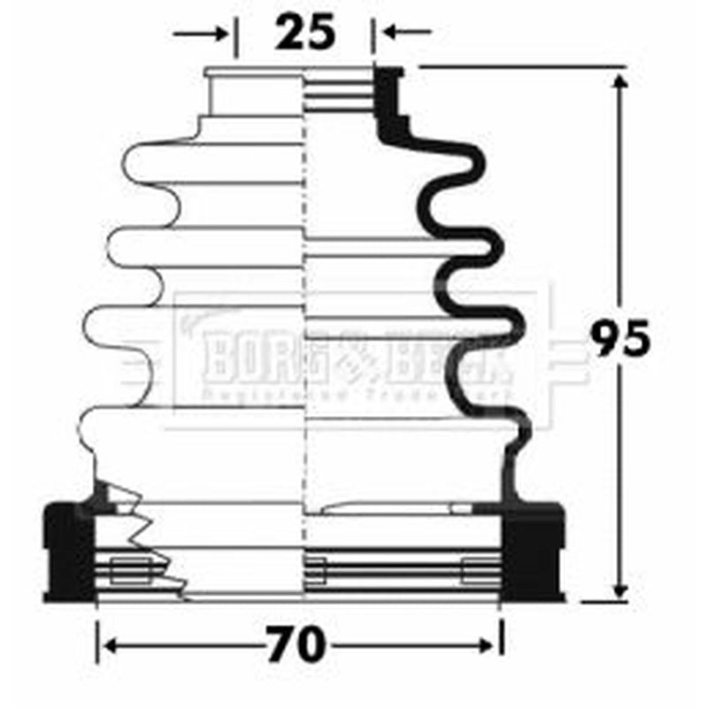 Borg & Beck Drive Shaft Bellow Kit transmission sided BCB2864