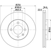 Mintex 2 x Externally Vented Front Brake Discs MDC2364-x2