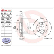 Brembo 2 x Internally Vented Front Brake Discs 09.5844.10-x2