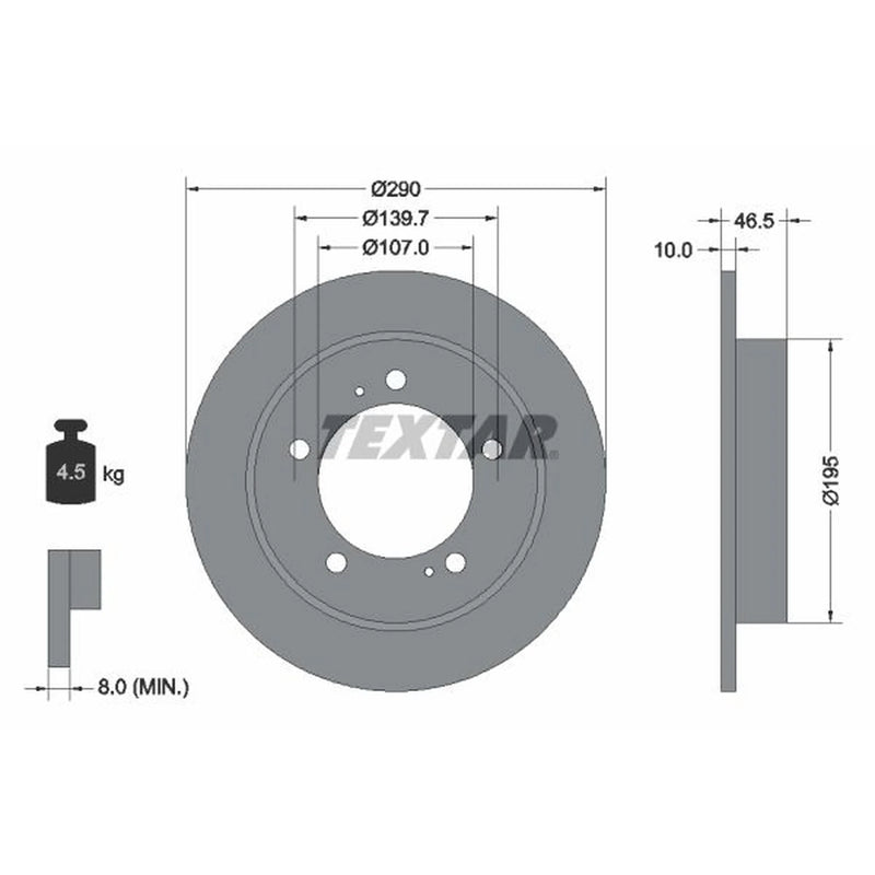 Textar 2 x Front Brake Discs 92066003-x2