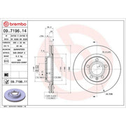 Brembo 2 x Vented Front Brake Discs 09.7196.11-x2