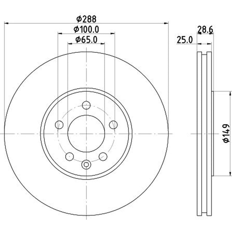 DON 2 x Externally Vented Front Brake Discs PCD15492-x2