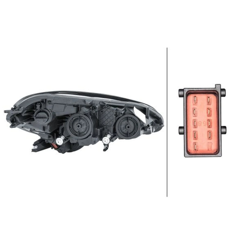 Hella Headlight Headlamp H7/H7 Left 1EF 011 830-011