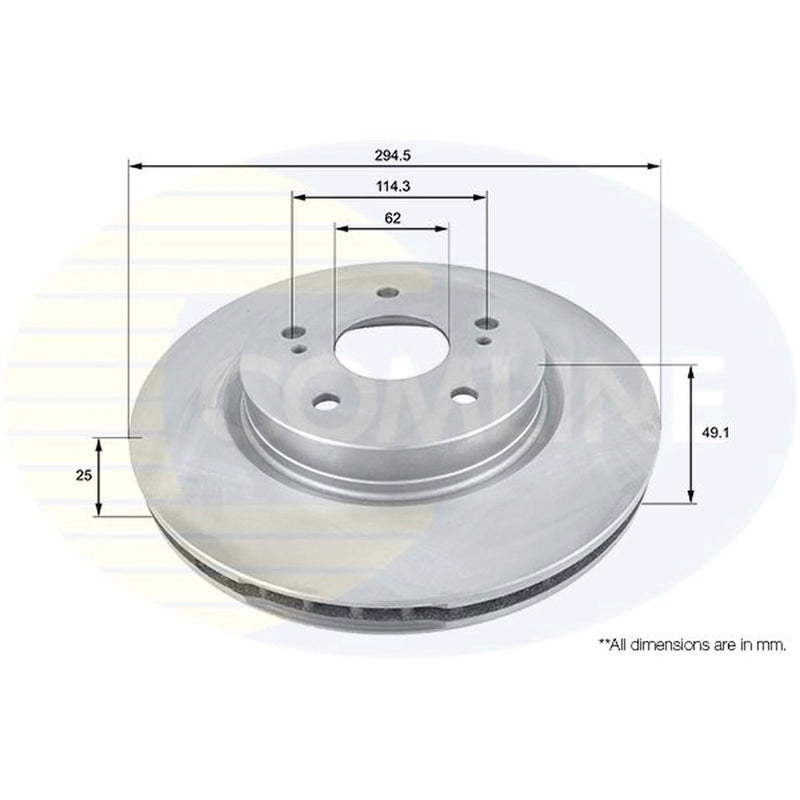 Comline 2 x Vented Front Brake Discs ADC0923V
