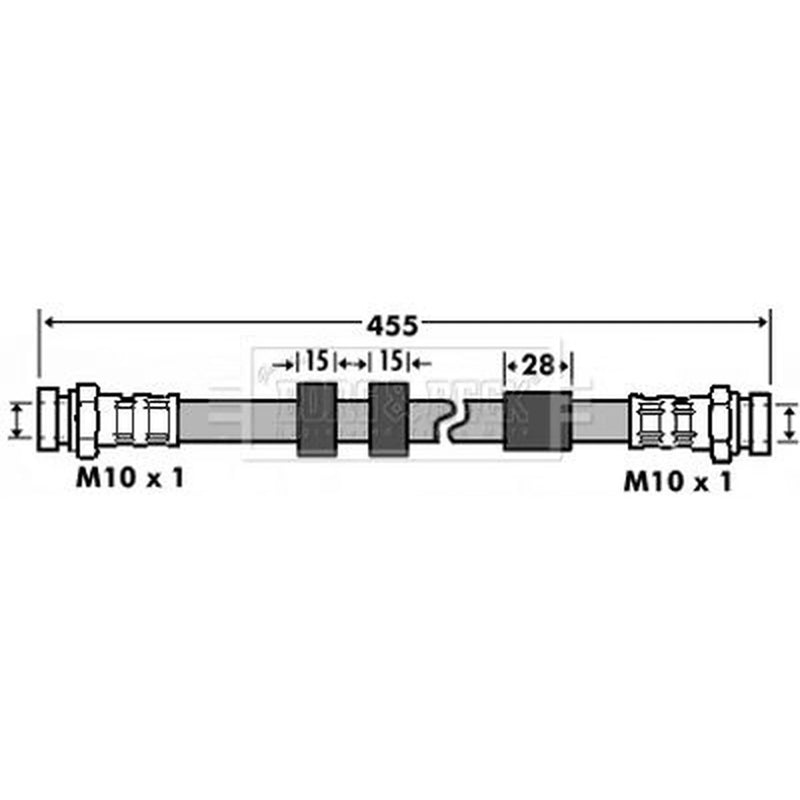 Borg & Beck Brake Hydraulic Hose Line inner BBH7431