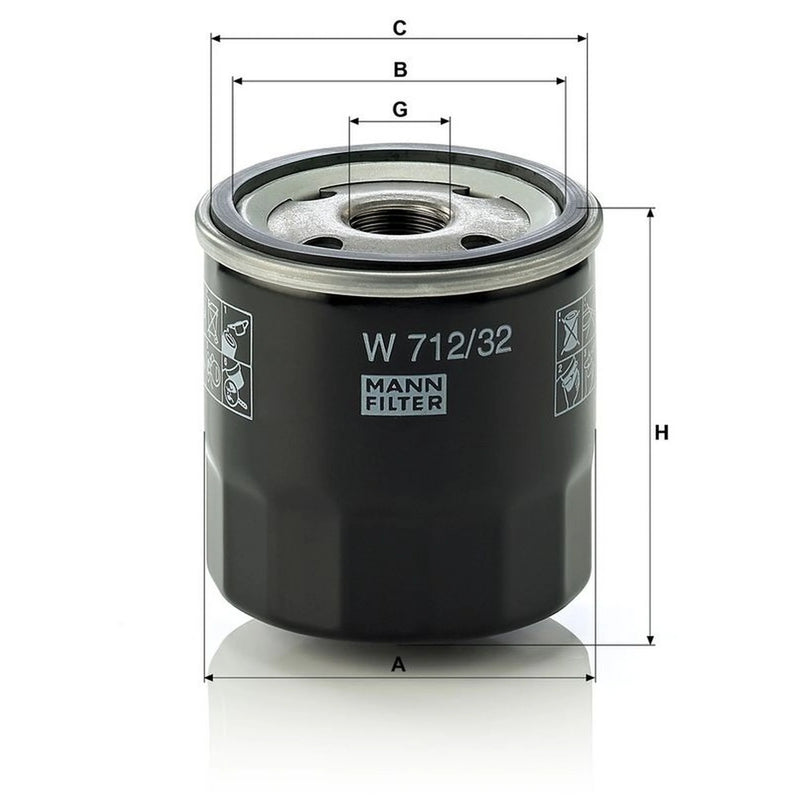 MANN-FILTER Engine Oil Filter W 712/32