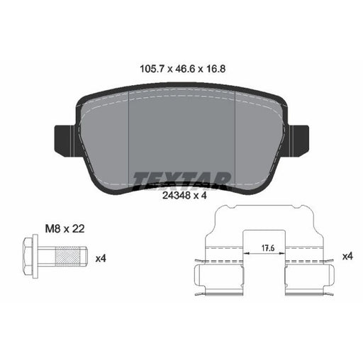 Textar Rear Brake Pad Set 2434801
