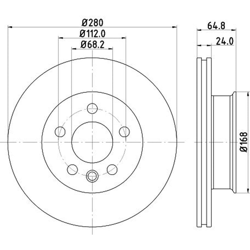 Mintex 2 x Vented Front Brake Discs MDC913-x2