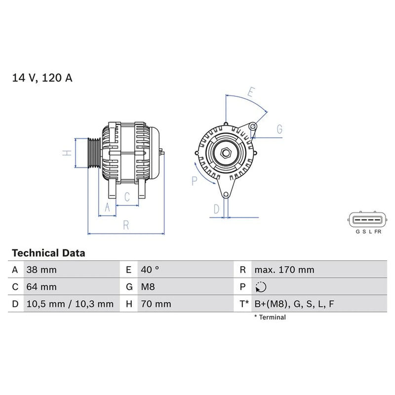 Bosch Car Alternator 12V 0986082720