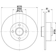 Mintex 2 x Solid Rear Brake Discs MDC1859-x2