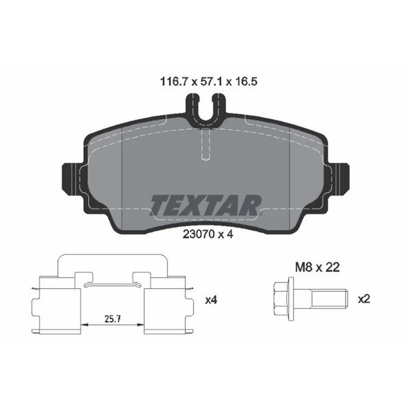 Textar Front Brake Pad Set 2307004
