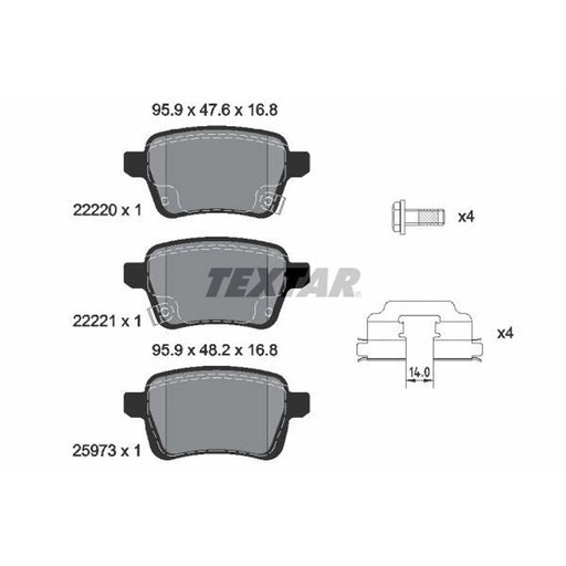 Textar Rear Brake Pad Set 2222001