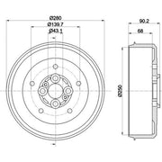 Mintex Brake Drum Assembly Rear MBD278