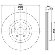 Mintex 2 x Vented Front Brake Discs MDC2741