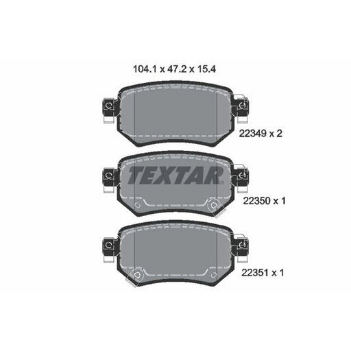 Textar Rear Brake Pad Set 2234901