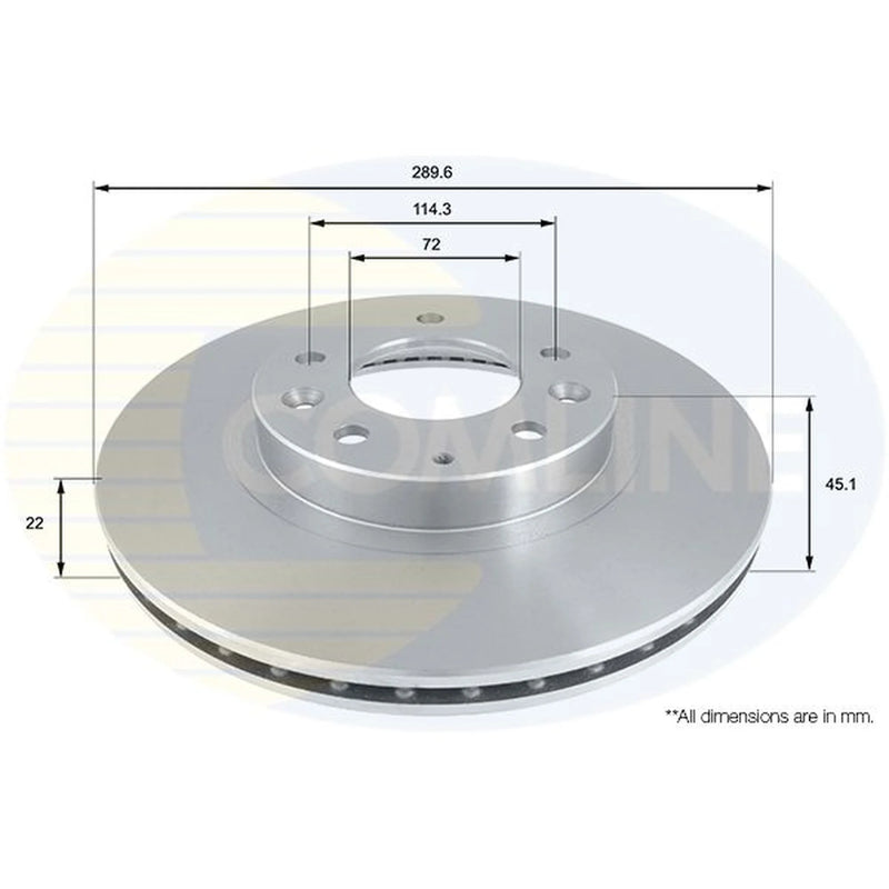 Comline 2 x Vented Front Brake Discs ADC0462V