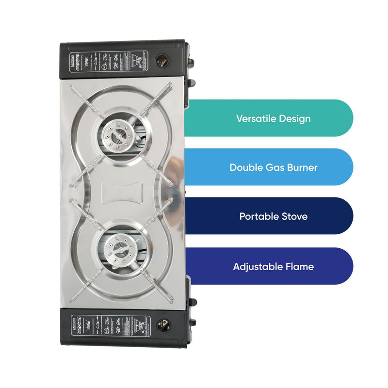 Leisureiwze Gourmet2 Double burner portable gas Cooking stove - Leisurewize - Van Life Living