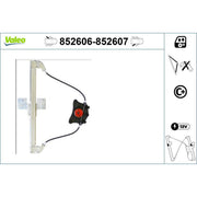 Valeo Electric Window Regulator Lifter Right Rear 852607