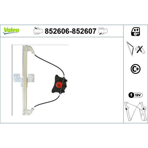Valeo Electric Window Regulator Lifter Right Rear 852607