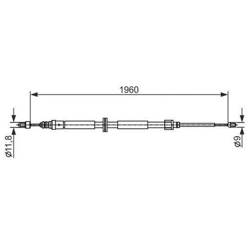 Bosch Handbrake Cable Right Rear 1 987 482 432