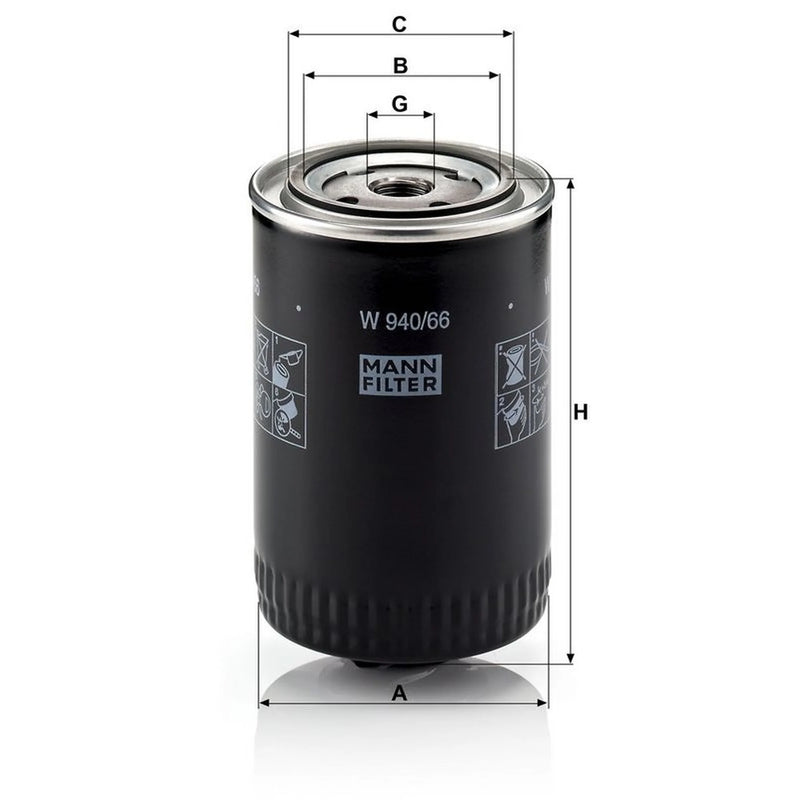 MANN-FILTER Engine Oil Filter W 940/66